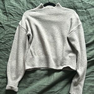 & other stories grey mock neck sweater (xs)